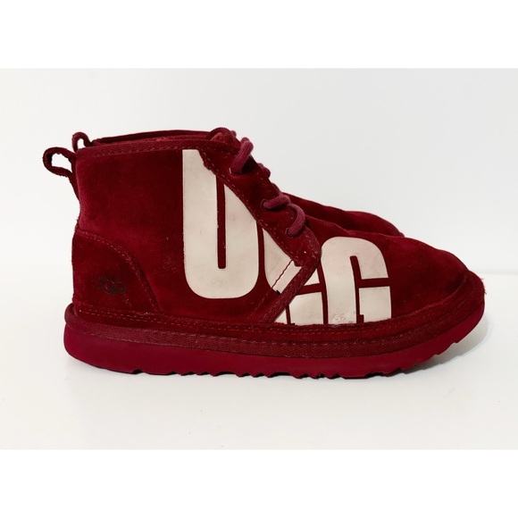 UGG Neumel Chopd Kids Size 5, Red/Burgundy - Picture 2 of 11